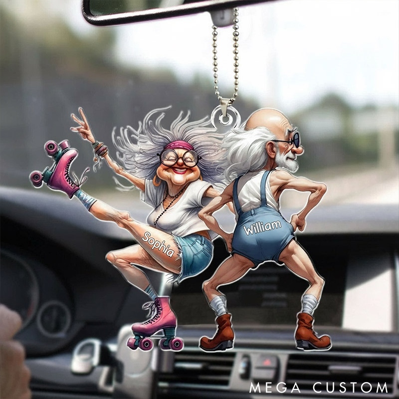 Personalized Quirky Funny Old Couple Elderly Couple Acrylic Ornament for Girlfriend Boyfriend Valentine's Day Gift for Newlyweds Gift for Wife Husband