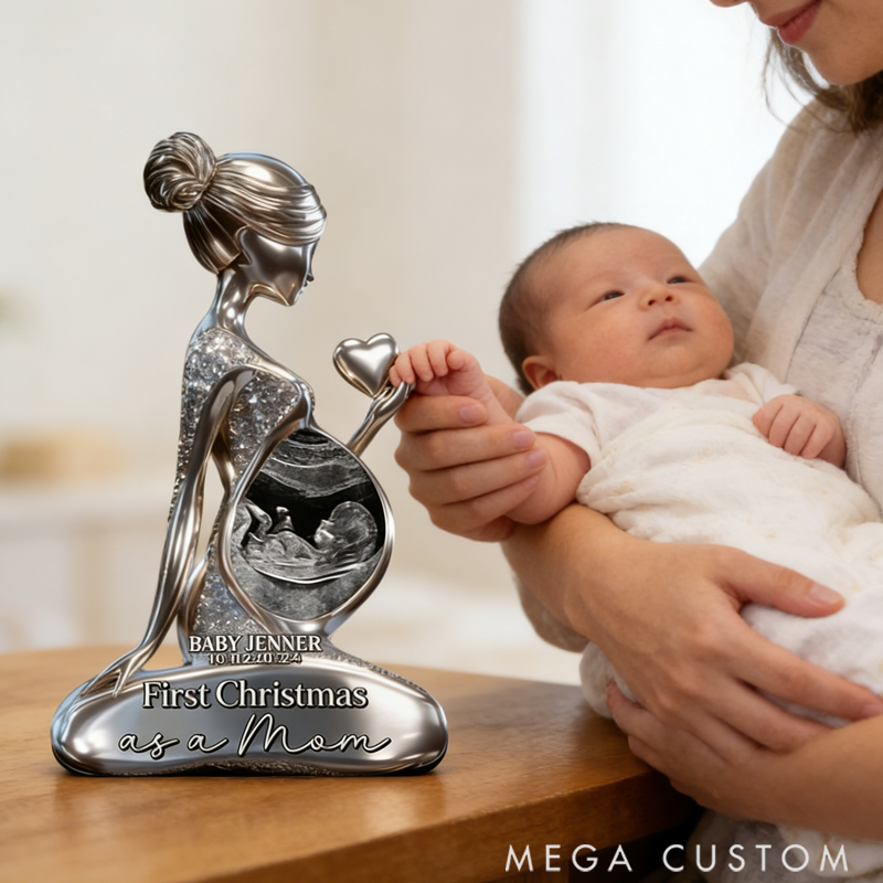 Personalized Pregnancy Custom Shaped Upload Ultrasound Photo Acrylic Plaque Gift for Mother's Day 