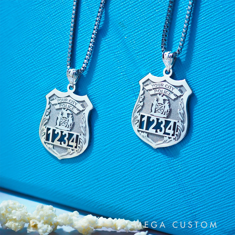 Personalized Police Officer Gifts Police Badge Necklace Police Retirement Gift Police Badge Necklace Personalized With Any Number & Dept
