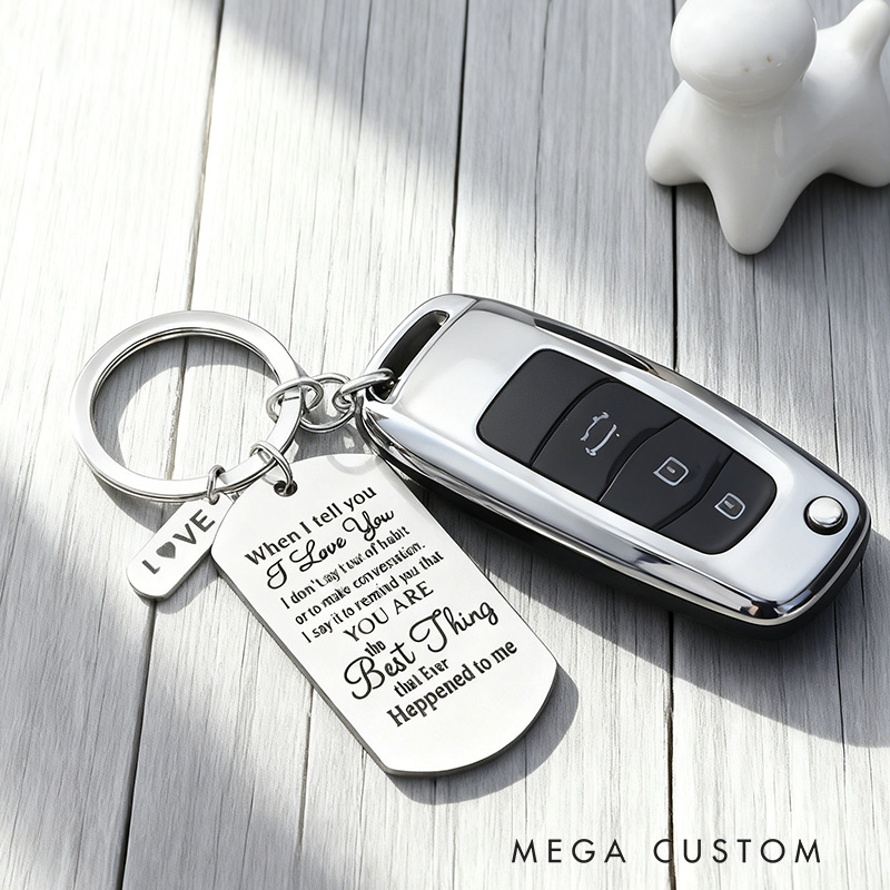 Personalized Romantic Keychain Custom Message Valentines Gift for Loved Ones