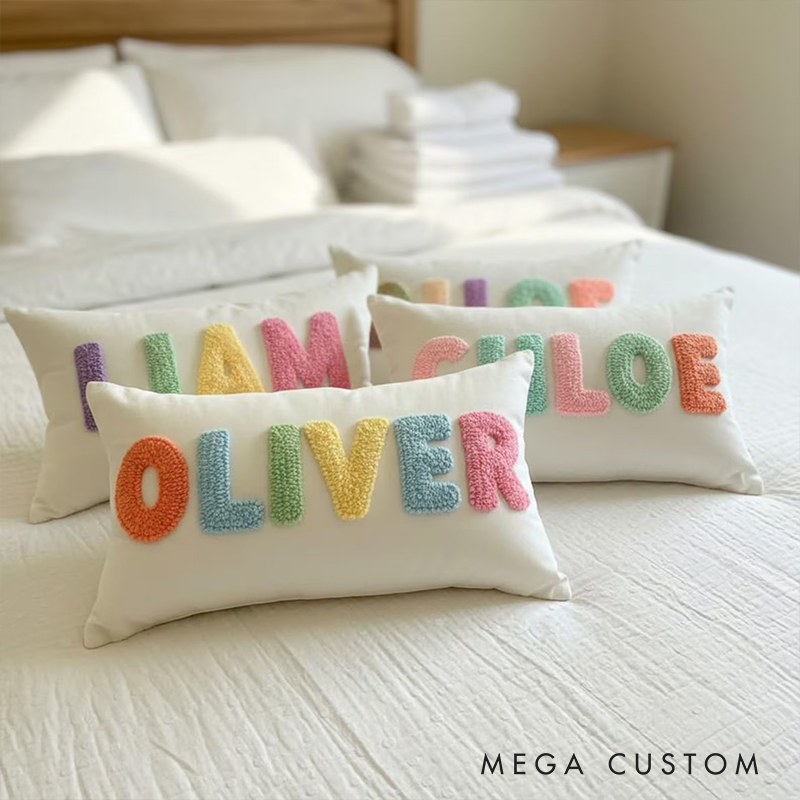 Personalized Embroidered Name Pillowcase for Kids and Babies Room Decor