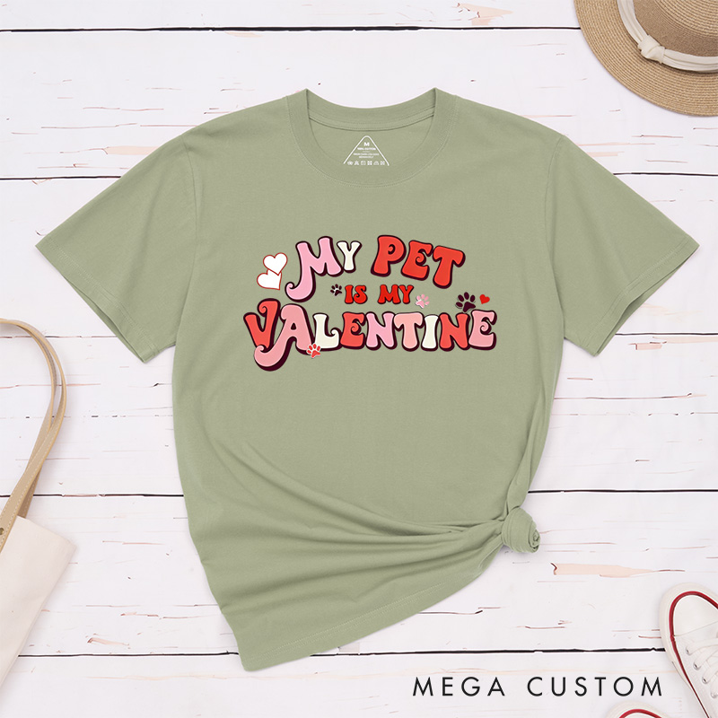 Personalized Pet Lover Funny Valentine Pet and Moon T-Shirt