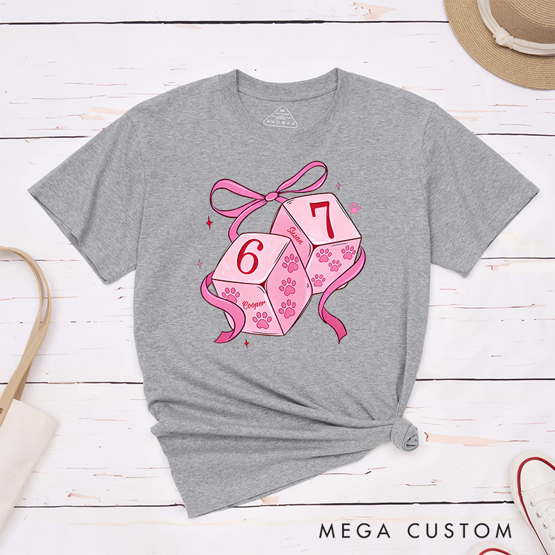 Personalized Pet Lover Funny Paw Six Seven Valentine T-Shirt