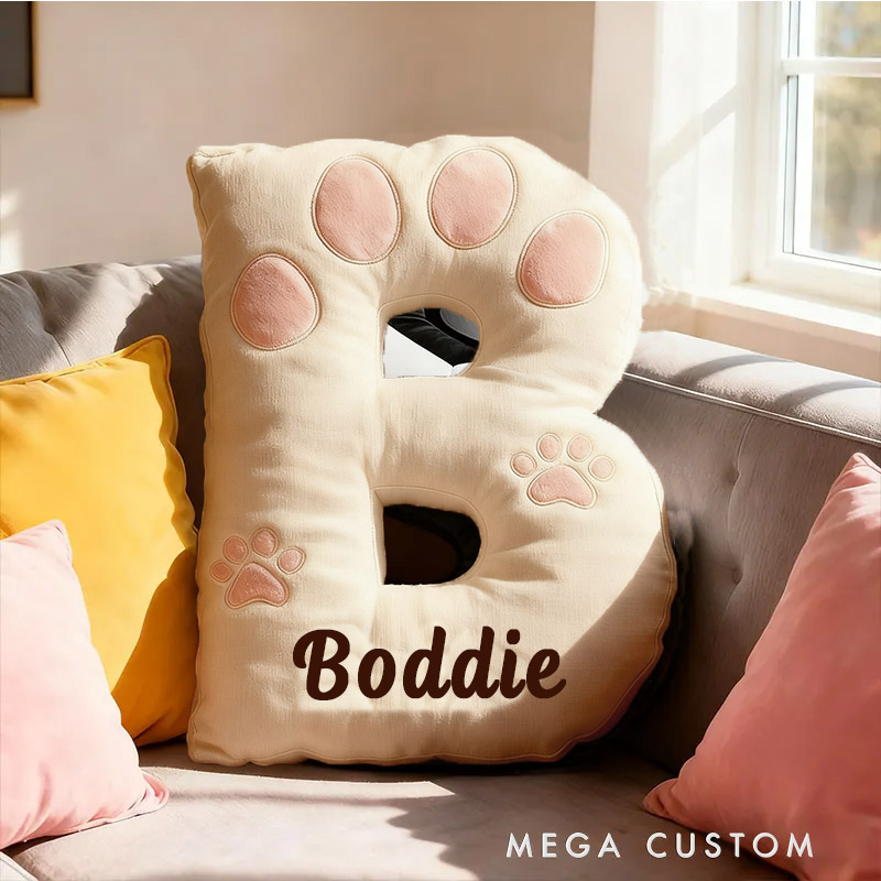 Personalized Pet Lover Letter Pillow with Custom Name Design Graphic 3D Print