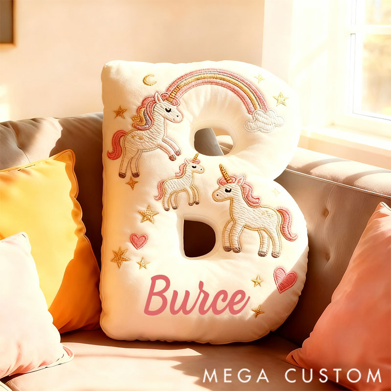 Personalized Graphic 3D Print Pillows Letter Shape Pillows with Hourse Gifts Christmas Gifts for Family Number