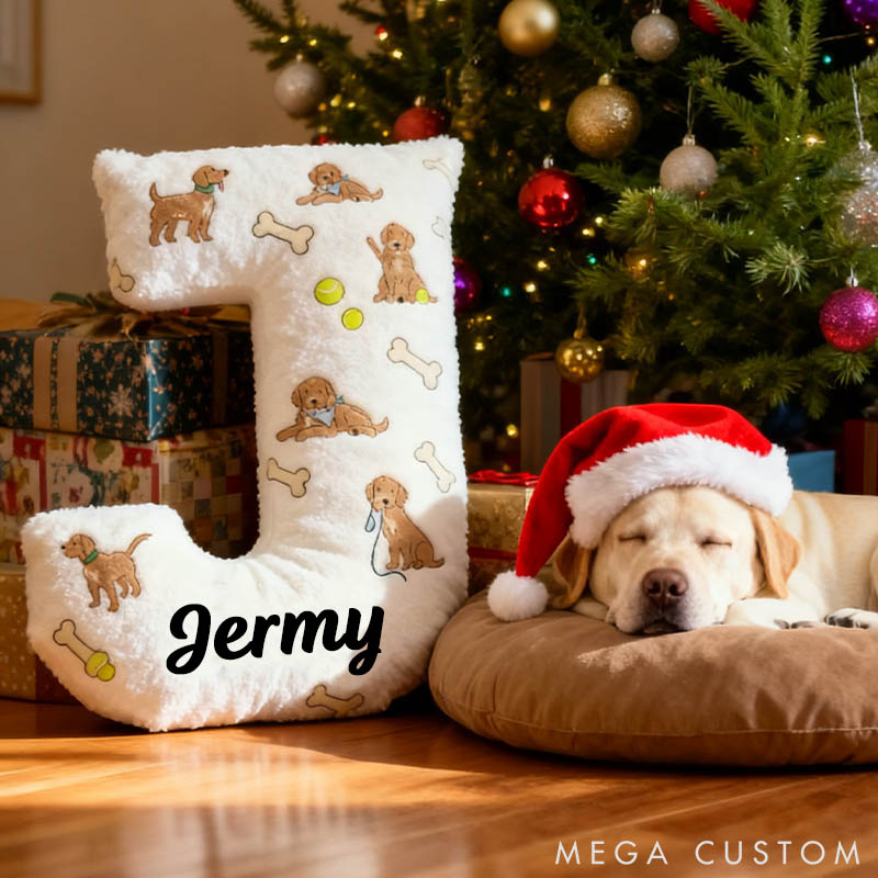 Personalized Dog Lover Labrador Letter Pillow with Custom Name Pillow Graphic 3D Print