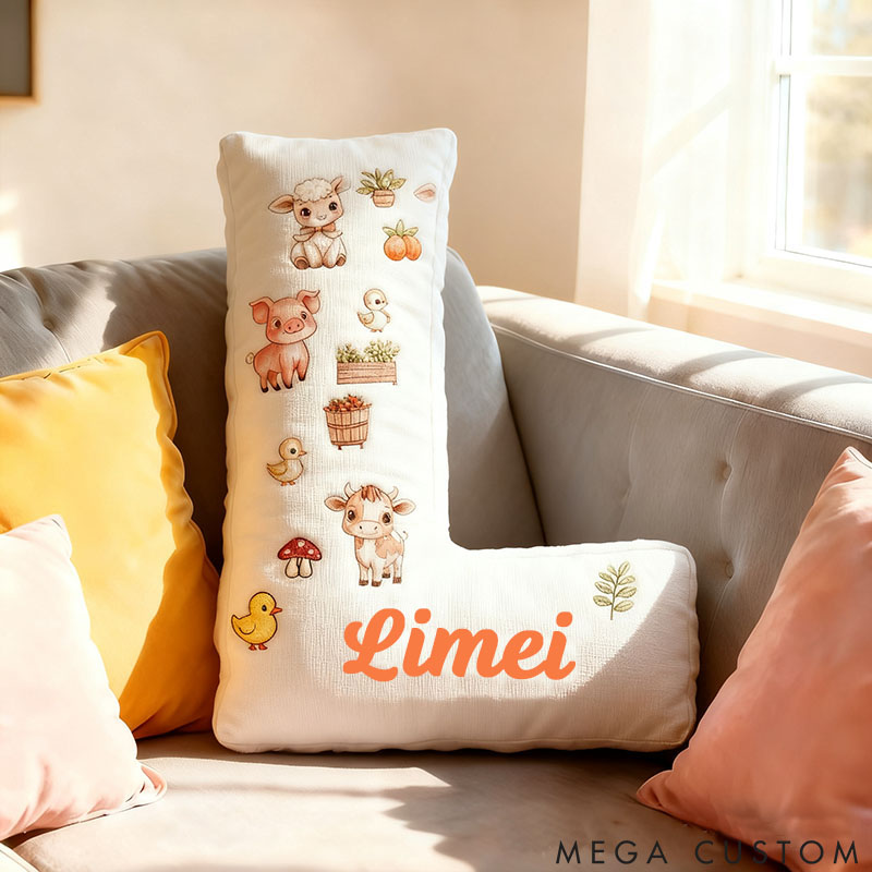 Personalized Pet Lover Animal Letter Pillow with Custom Name Pillow Graphic 3D Print