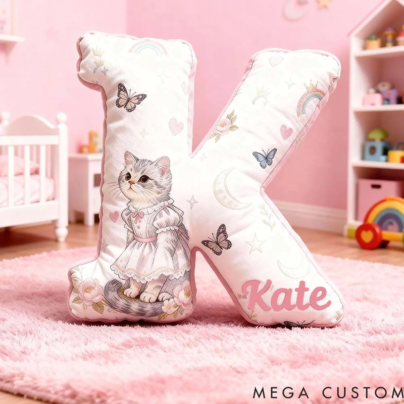 Personalized Cat Lover Adorable Cat Graphic 3D Print Pillow