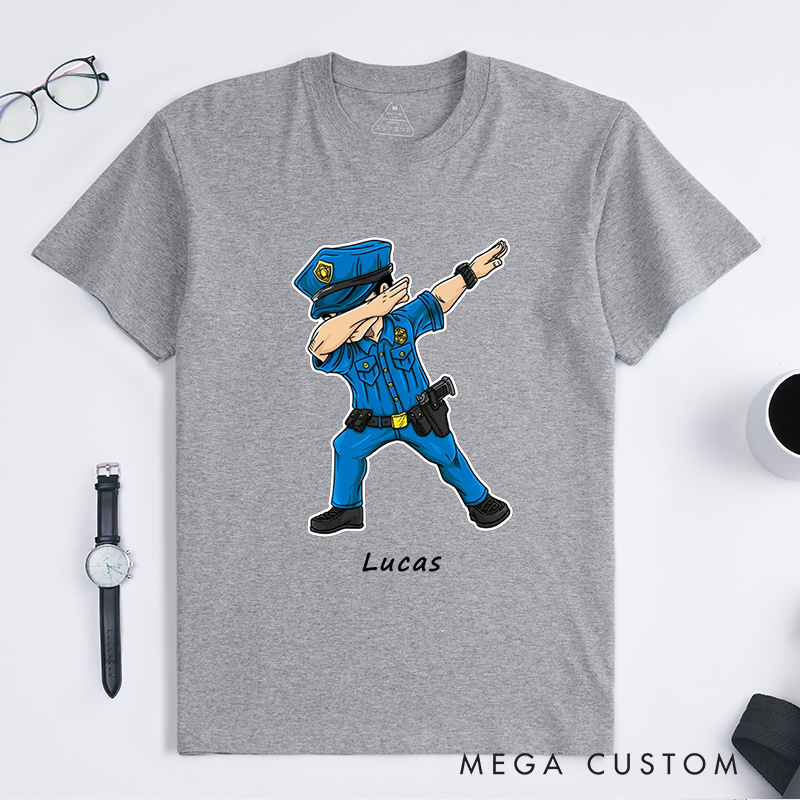 Personalized Police Back the Blue Patriotic Police Support Flag Design Gift for Police Officer T-Shirt