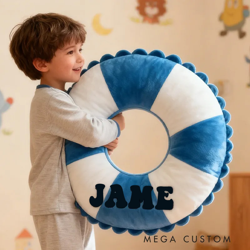 Personalized Swimming Ring Pillow Throw Pillow Graphic 3D Print Swimming Fitness Decoration Pillow Exercise Sport Pillow Female Swimmer Holiday Gift Custom Swim Pool Keepsake for Kids or Teens Swimming Lovers