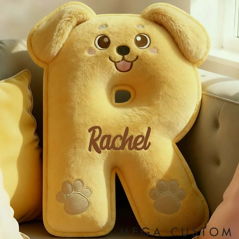 Personalized Dog Lover Cute Golden Retriever Letter Pillow Graphic 3D Print Pillow