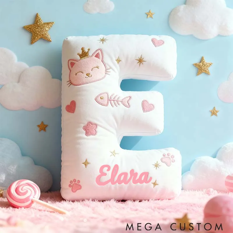 Personalized Cat Lover Cat Lovers Letter Pillow Graphic 3D Print Pillow