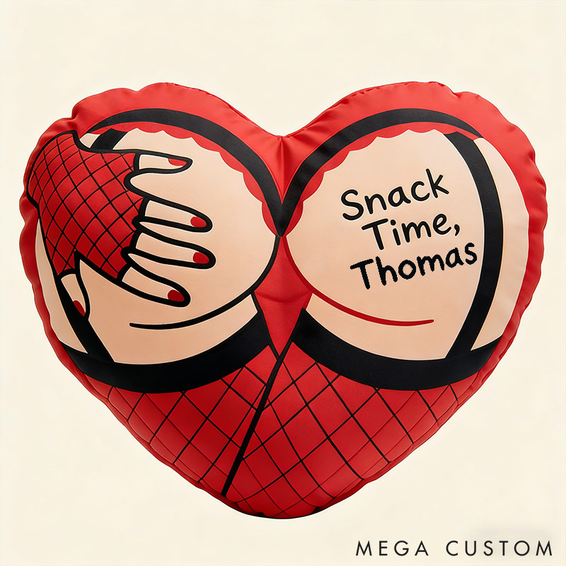 Personalized Funny Heart Throw Pillow Custom Names Couple Home Pillow Romantic Valentine's Day Gift for Husband for Boyfriend