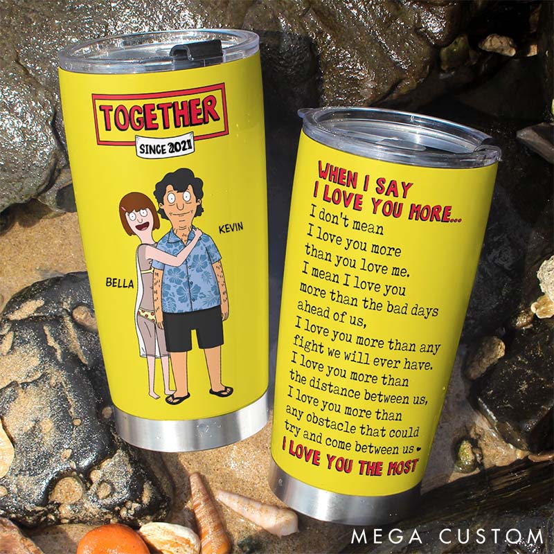 Personalized Couple Tumblers I Love You The Most Valentine's Gifts for Couple 20oz Tumbler for Husband Wife Anniversary Gift Tumbler 