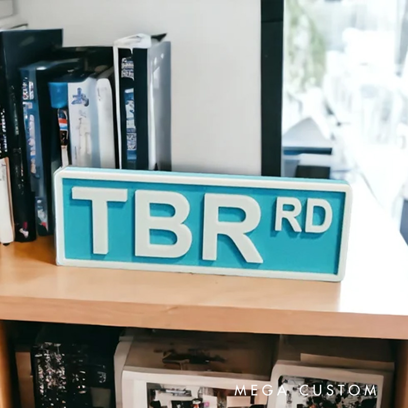 Personalized Bookshelf Street Sign Name 3D Printed Library Decor Book Lover Gift for Bookish Bookworm Reader