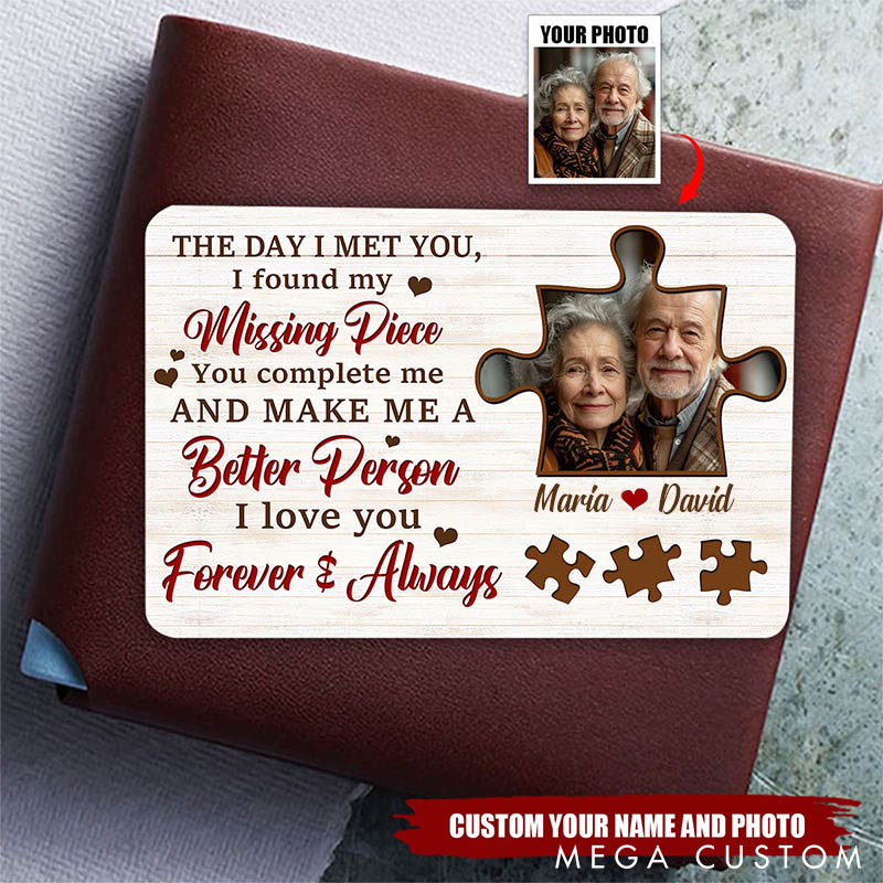 Personalized Couple Photo Wallet Insert The Day I Met You Custom Photo Gifts for Couple Valentines Gift Wallet Card Gift for Husband