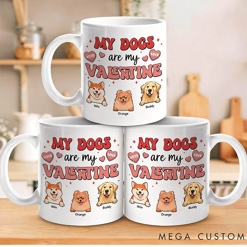 Personalized Dog Lover My Pets are My Valentine Mug
