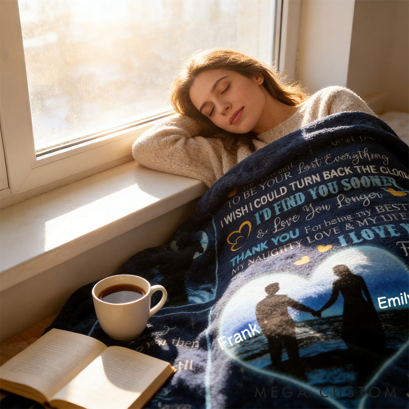 Personalized To My Wife Blanket Custom Couple Blanket with Name Valentine's Day Gift for Husband Wife Anniversary Gift