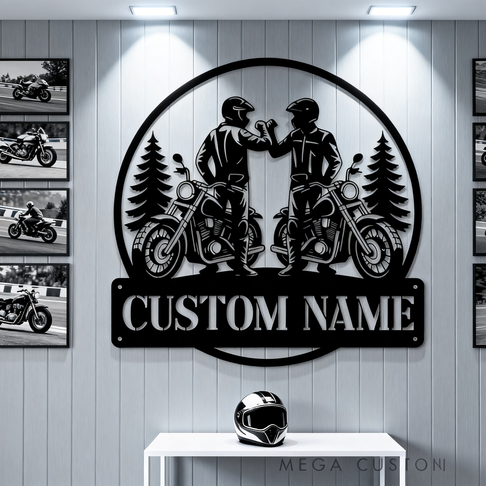 Personalized Custom Biker Couple Friends Metal Sign Personalized Motorcycle Rider Wall Art Decor Gift for Friends or Motorcycle Lovers