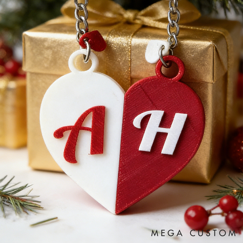 Personalized 3D Printed Couple Keychain-Valentines Day-Valentines Gift-Gift for couple-Gift for Her