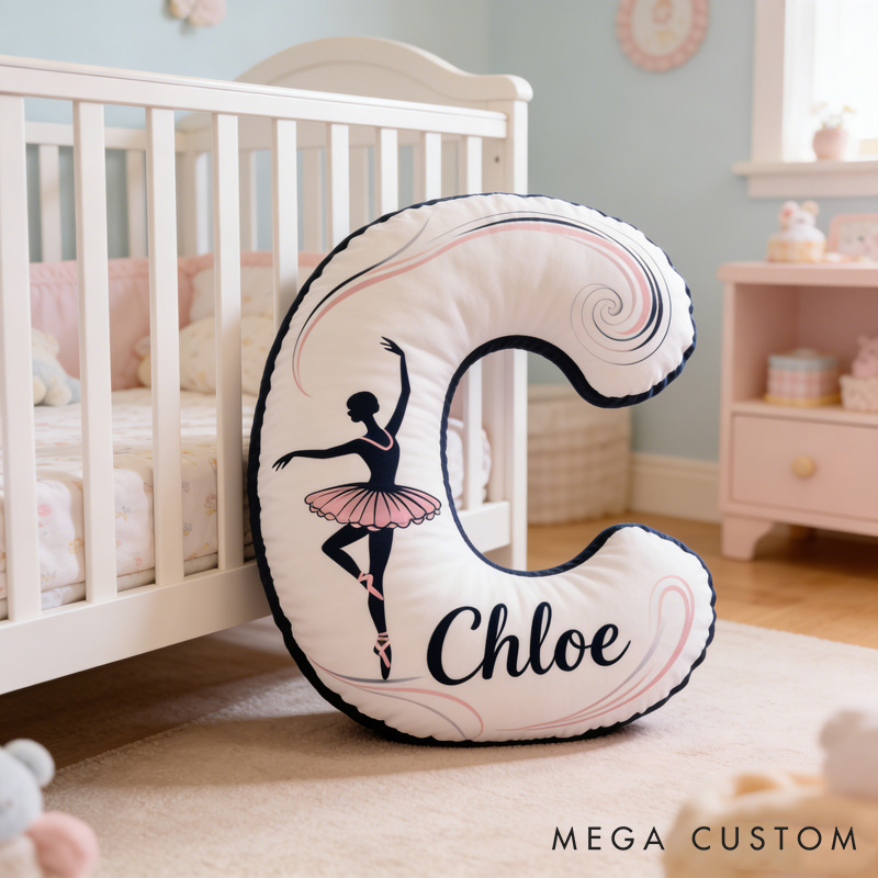 Personalized Ballet Dancers Pillow with Name Soft Stuffed Toy for Kids and Ballet Dancer Unique Decorative Cushion for Girls' Room