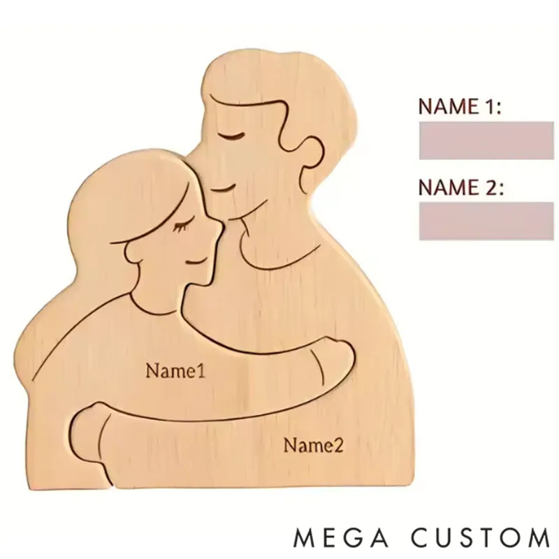 Personalized Wooden Puzzle Family is the Harbor of the Soul Customized Name