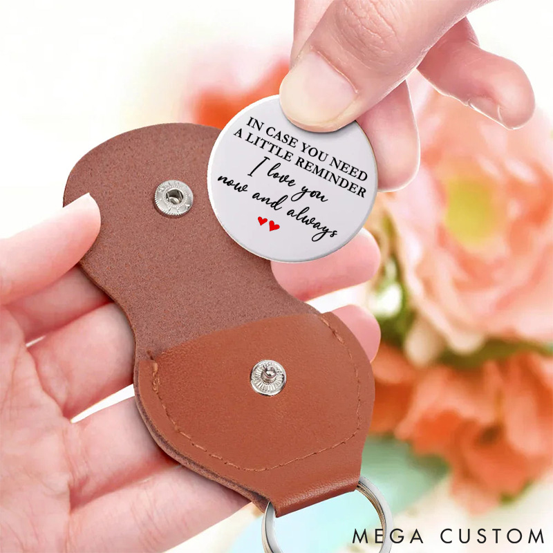 Personalized Couple Leather Pocket Hug Custom Reminder I Love You Pocket Hug Valentines Anniversary Gift for Her Him Husband Gift