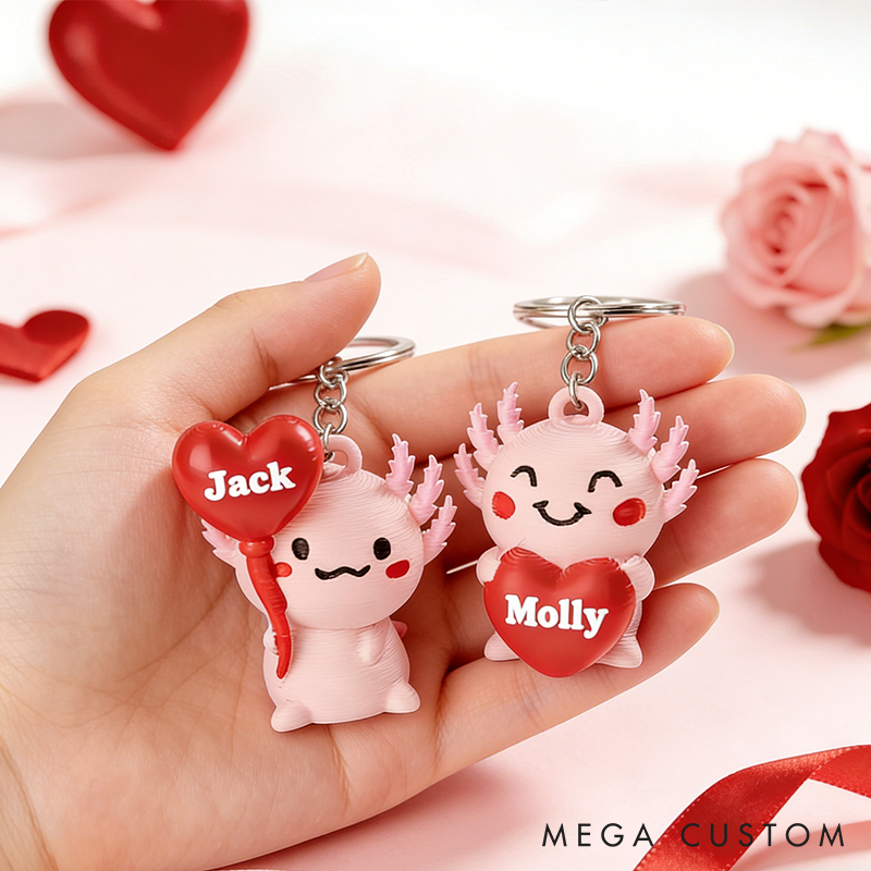 Personalized 3D Printed Couple Keychain-Valentines Day-Valentines Gift-Gift for couple-Gift for Her