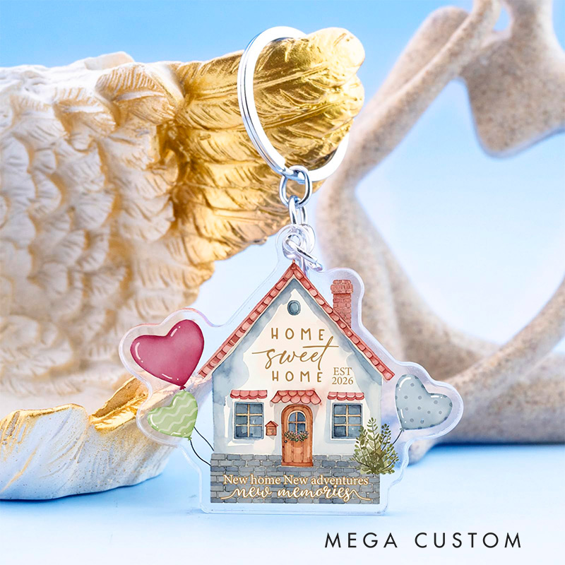 Personalized Acrylic House Keychain Gifts  for Couple First Homes Apartment New Home Gift Ideas for Him/Her Anniversary gift