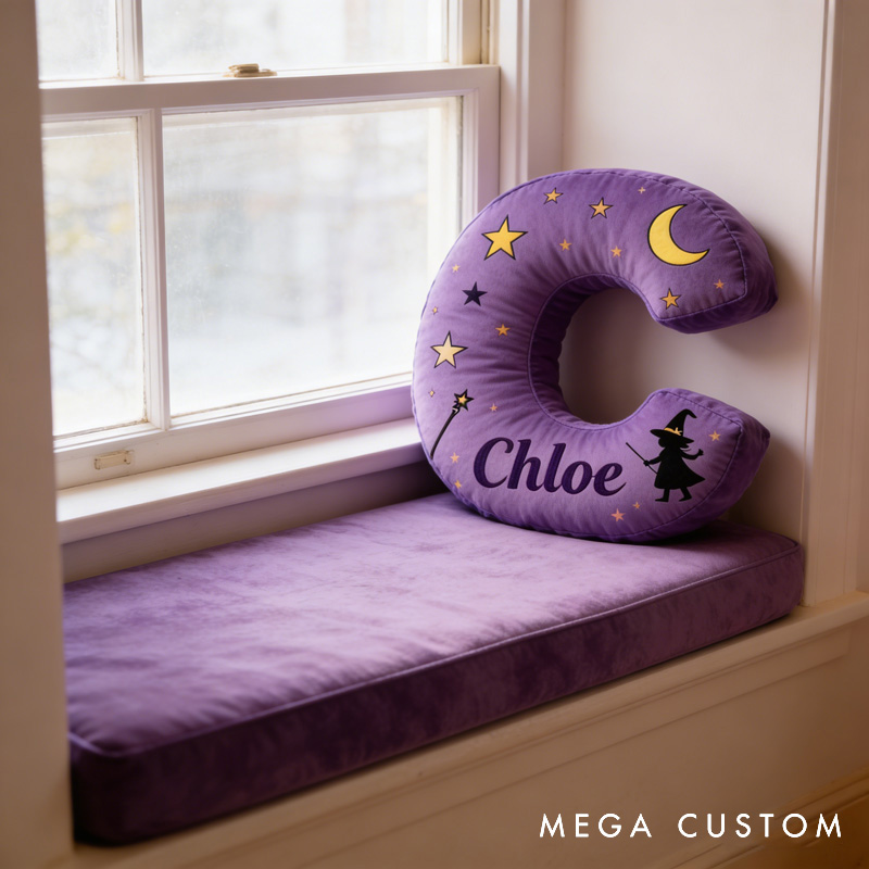 Personalized Little Magician Letter Pillow with Name Soft Stuffed Toy for Kids Unique Decorative Cushion for Girls' Room
