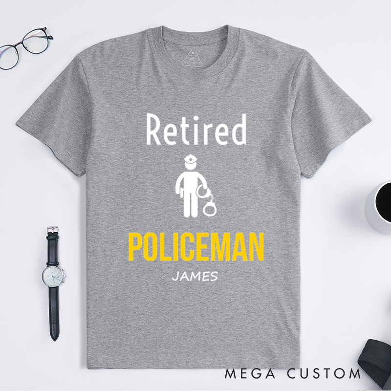 Personalized Police Retired Policeman Custom Design Gift for Police Officer T-Shirt