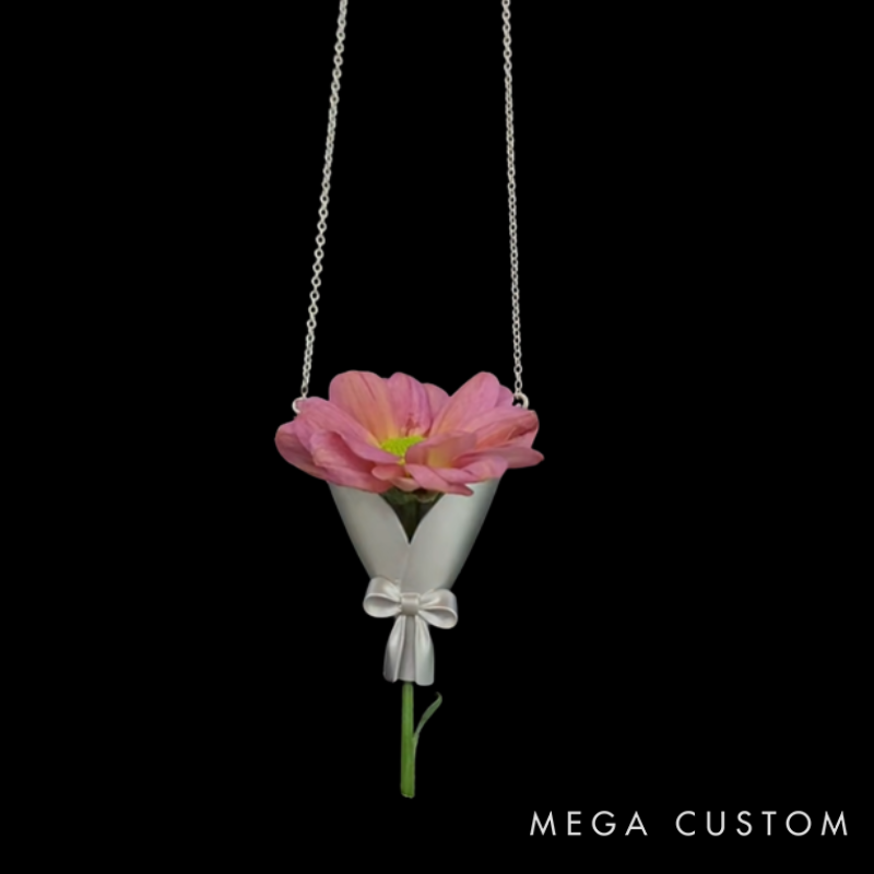 Personalized Customizable Floral Necklace Refreshing Vibe Unique Gift Choice DIY Flower Bouquet Pendant for Her