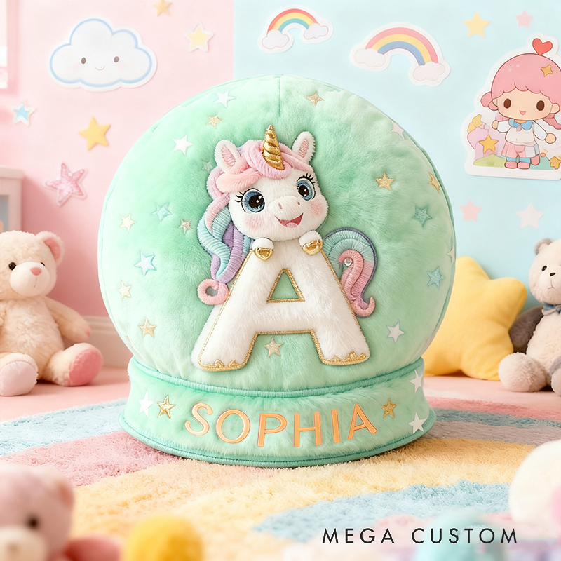 Personalized Initial Letter Shape Custom Name Soft Decorative Gift Magical Princess Style Cozy Girls Room Dream Purple Graphic 3D Print Pillow