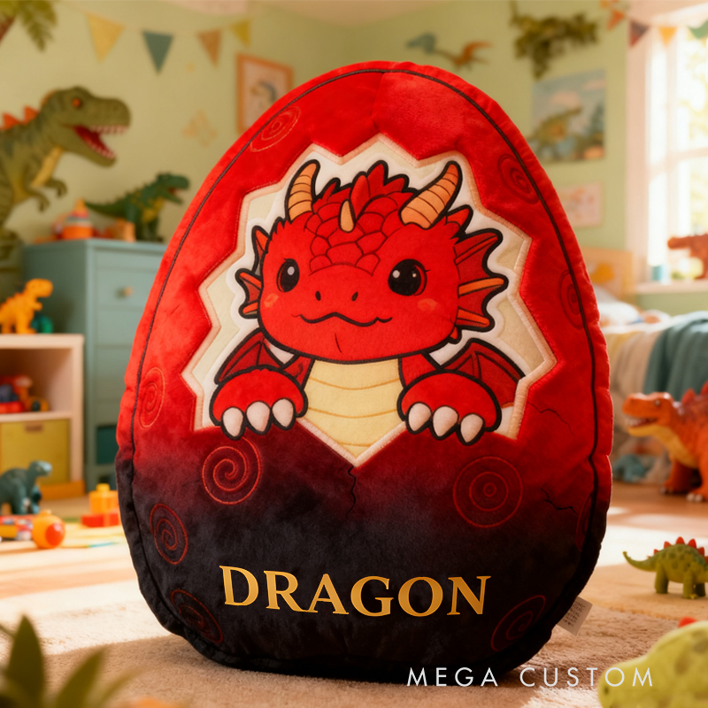 Personalized Dragon Egg with Name Graphic 3D Print Pillow Christmas Gift for Kids Birthday Gift