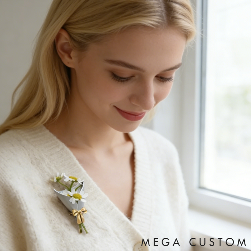 Personalized Customizable Floral Brooch Refreshing Vibe Unique Gift Choice DIY Flower Bouquet Fashion Accessory for Her