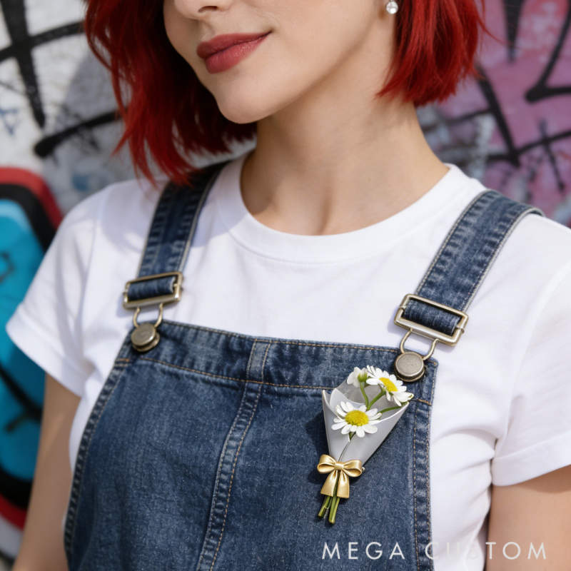 Personalized Customizable Floral Brooch Refreshing Vibe Unique Gift Choice DIY Flower Bouquet Fashion Accessory for Her