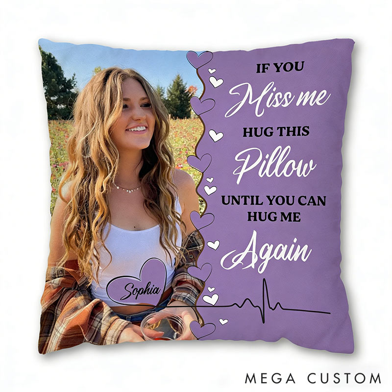 Personalized Couple Custom Photo Throw Pillow Home Pillow Valentine's Day gift for Long Distance Couple Romantics Gift for Him Her