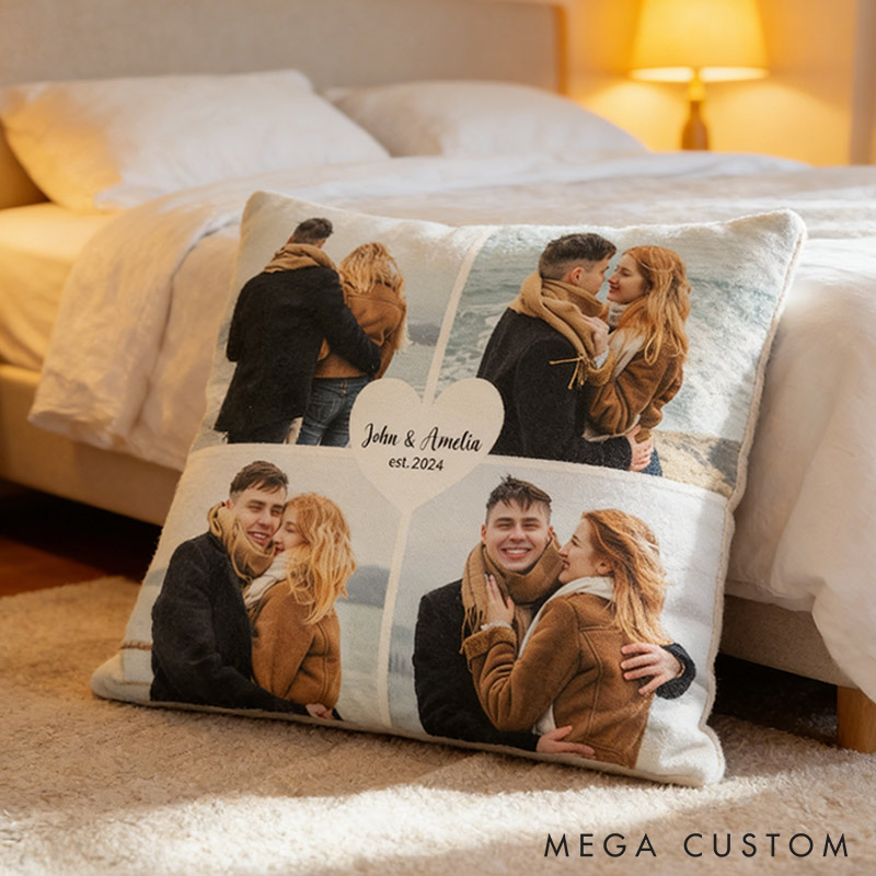 Personalized Couple Custom Photo Throw Pillow Home Pillow Valentine's Day gift for Husband Wife Romantics Anniversary Gift for Him Her