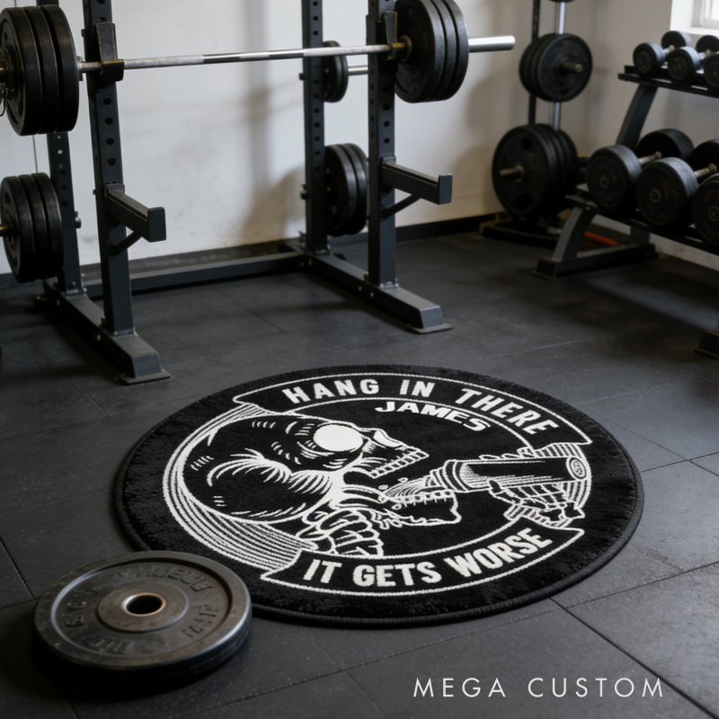 Personalized Gym Rat Funny Rug  Doormat and Workout Transform Gym Space with Custom Name Powerlifting Gift Funny Fitness for Fitness Gym Owner Lovers