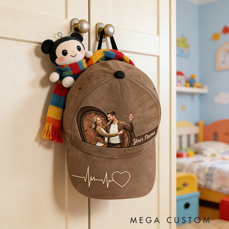 Personalized Name and Photo Baseball Cap for Lover Family Perfect Couple Dance Lovers Custom Gift Hat with Unique Design for Valentine's Day Anniversary