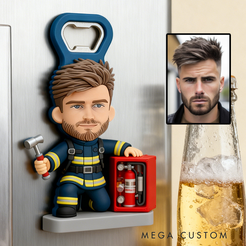 Personalized Firefighter Bottle Opener a Unique Gift for Every Firefighting Enthusiast and Collector