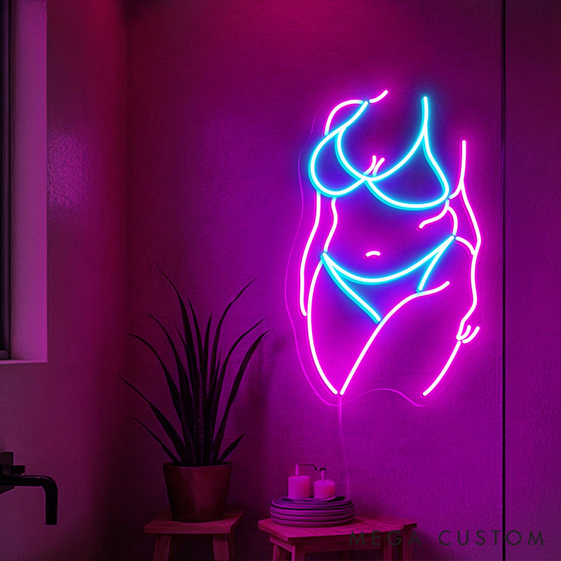 Personalized Body Neon Sign Photo Woman Body Neon Sign Girl Body Neon Sign Valentine's Gift For Her
