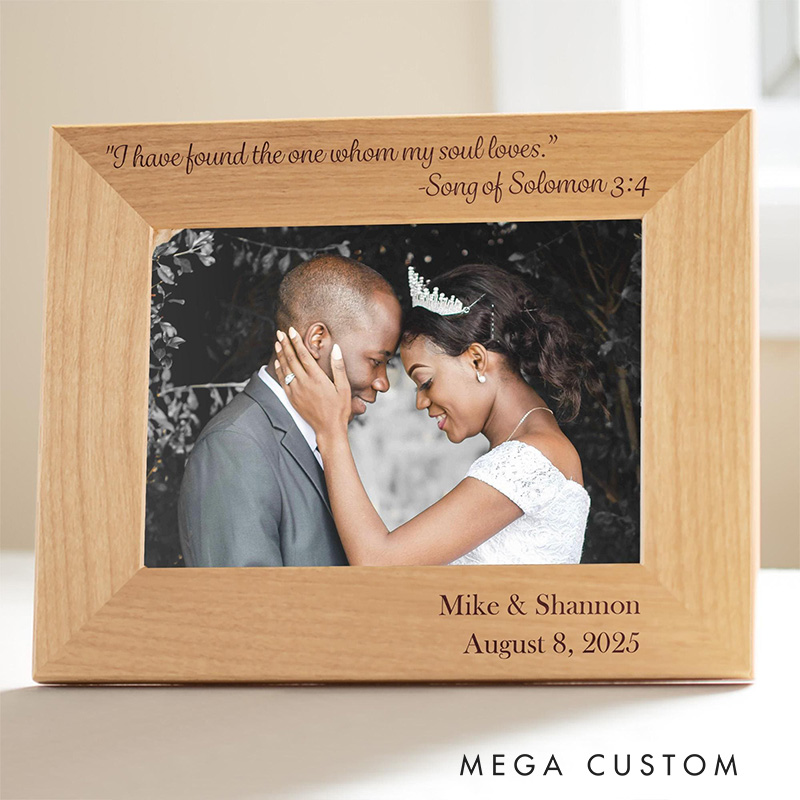 Personalized Bible Verse Picture Frame with Custom Name and Date Christian Wedding Gift Anniversary Gift Valentine's Day Gift for Couple