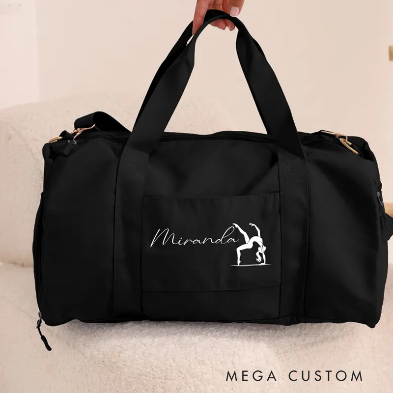 Personalized Gymnastics  Duffle Bag Name Gym Bag Initial Gym Bag Overnight Bag Birthday Christmas Gift for Fitness Lovers