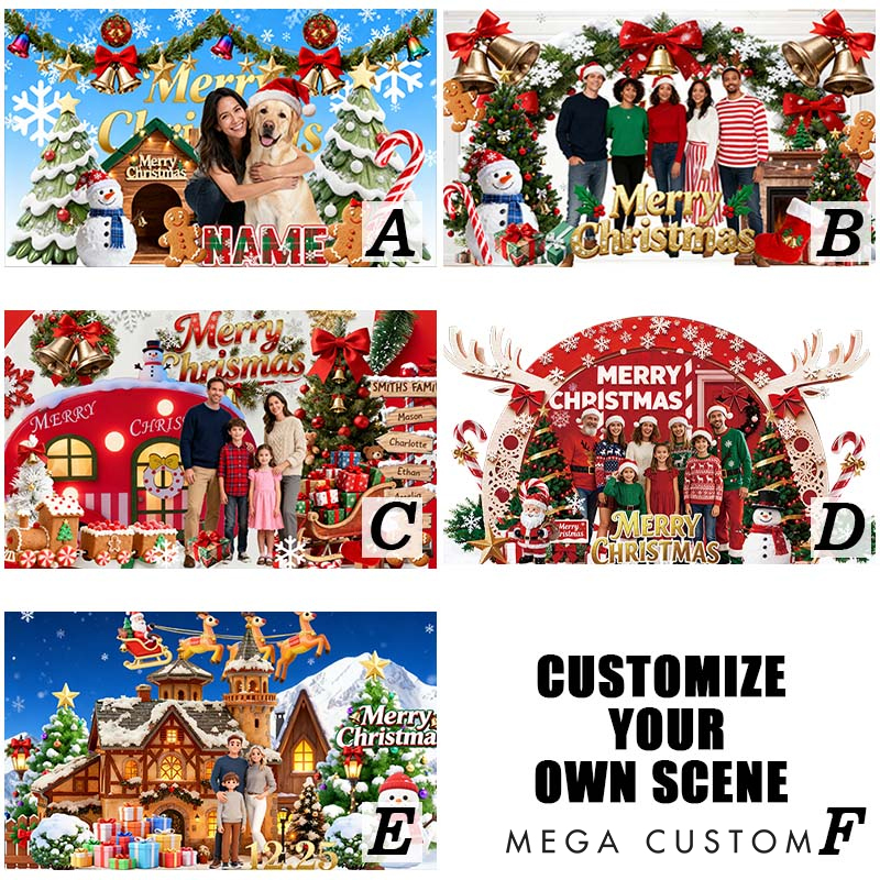 Personalized 3D Acrylic Multi-layer Decorative Photo with Your Pet for Christmas