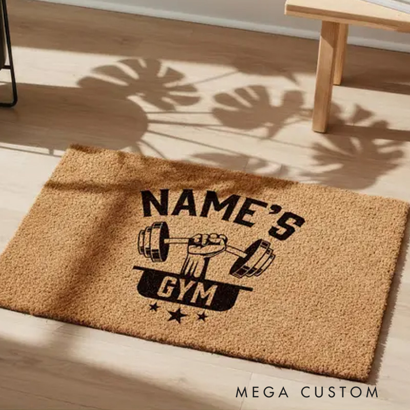 Personalized Gym Fitness Doormat Floor Mat Welcome Mat Enthusiasts Gift for Gym Lover