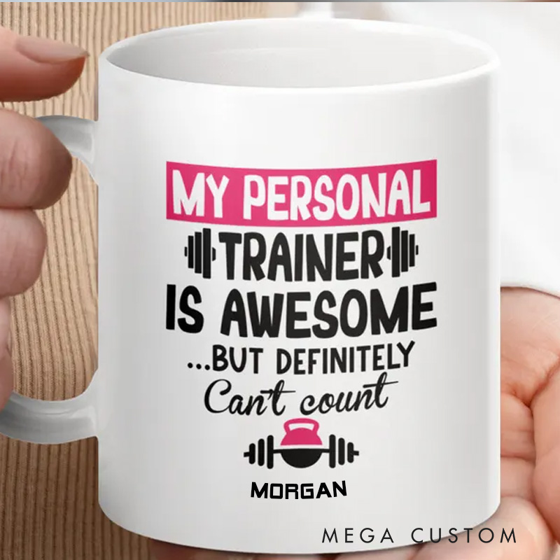 Personalized Funny Personal Trainer Mug Ceramic Coffee Cup Running Exercise Humor Workout Present Exercise Lover Gift for Gym Lover