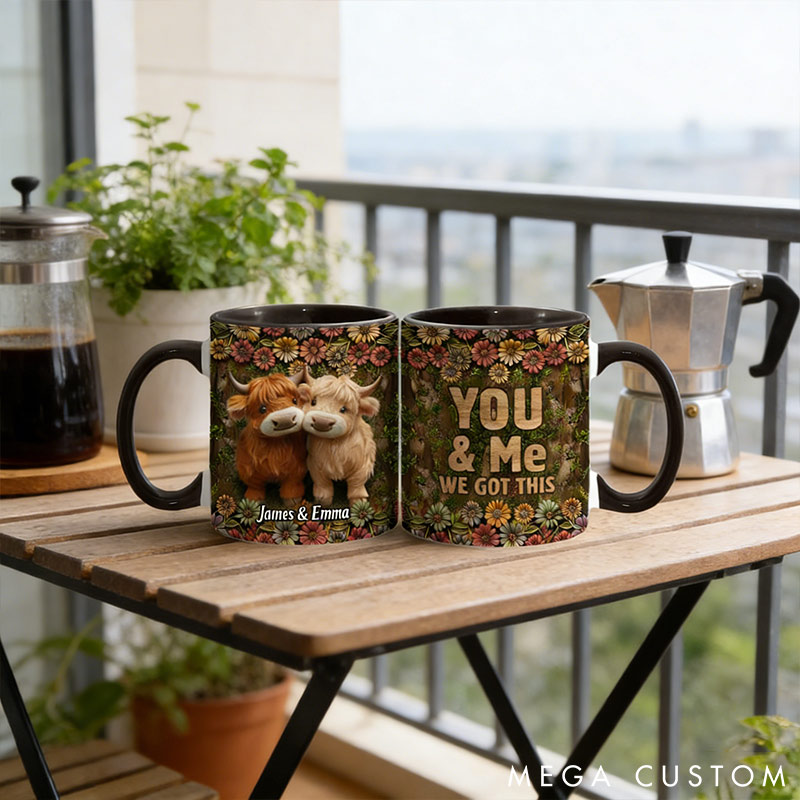 Personalized Couple You&Me We Got This Mug Highland Cow Mug Valentine Gift for Wife Romantic Coffee Mug for husband Valentine Mug for Her Him