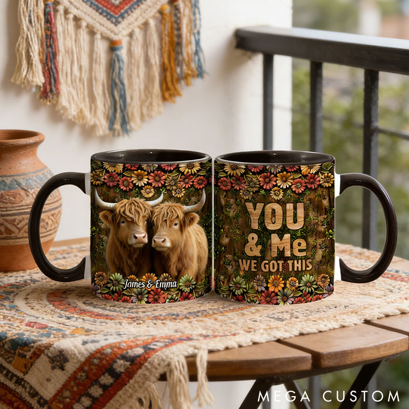 Personalized Couple You&Me We Got This Mug Highland Cow Mug Valentine Gift for Wife Romantic Coffee Mug for husband Valentine Mug for Her Him