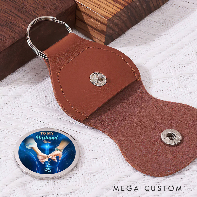 Personalized Meeting you was Fate Leather Pocket Hug Keychain with Custom Name Religious Gift Valentine's Gift Wedding Gift for Couple